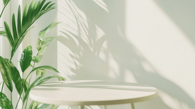 Una habitaci&oacute;n en blanco con iluminaci&oacute;n de escenario vac&iacute;o, luz exterior y paredes lisas, representa un concepto abstracto de interiores minimalistas