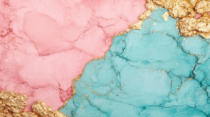 Fototapeta premium Elegant Pastel Abstract Background with Pink, Blue, and Gold Accents