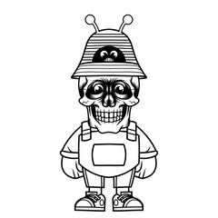 Mascot character design cartoon bee hat outline