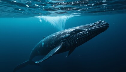 Naklejka premium Humpback whale encounter underwater wildlife photography