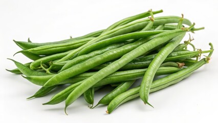 Fototapeta premium Green Beans on White Background