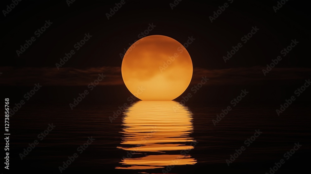 Aufkleber a perfect, symmetrical eclipse with sharp contrasts.