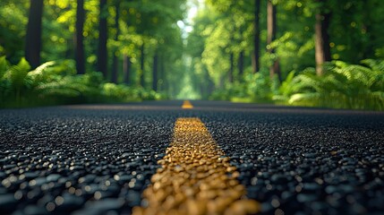 Obraz premium Forest Road Leading Into Sunlight A Scenic Drive