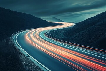 Red abstract lines serve to depict the road's speed, which is displayed in red
