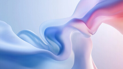 Obraz premium Abstract fluid art image with smooth flowing shapes in soft pastel colors, symbolizing tranquility, elegance, and a gentle blend of creative movement.