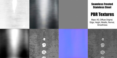 Seamless Frosted Stainless Steel PBR Texture 3D Design