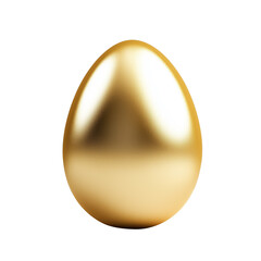 Bright golden egg on clear background