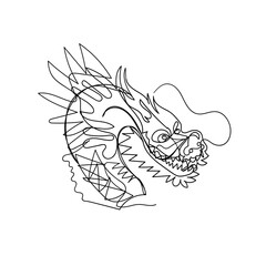 continuous line drawing doodle icon dragon head