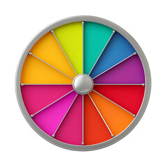 Fototapeta premium Color wheel with flat segments arranged on a simple white background or transparent background 