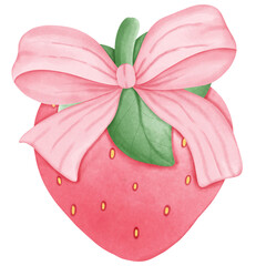 pink strawberry with bow