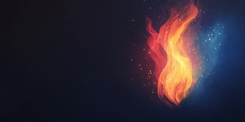 Fototapeta premium A vivid, explosive display bursts with fiery hues in this high-resolution image, capturing intense shades of reds, oranges, and yellows against a dramatic backdrop. Dynamic energy radiates as sparks s