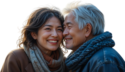Happy Mature Couple Sharing Intimate Moment Close Up Portrait Affectionate Elderly Man and Woman