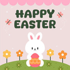 Hello Easter Egg Hunting Poster Square Banner