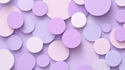 Overlapping Pastel Purple Circles Abstract Background