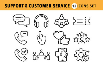 Fototapeta premium Collection of Vector Customer Support Icons