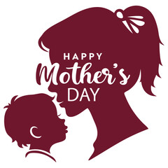happy mothers day silhouette vector image