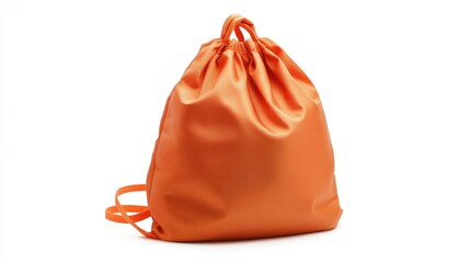 Bright Orange Drawstring Backpack with Minimalist Design