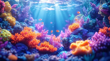 Fototapeta premium Underwater coral reef exploration tropical ocean nature photography vibrant environment underwater view marine life