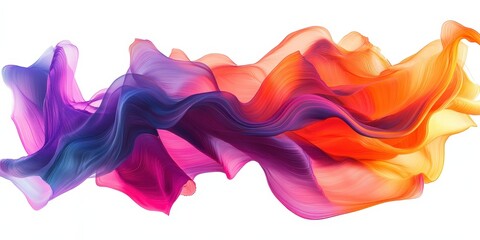 Fototapeta premium Vibrant abstract art with fluid, dynamic layers. Orange crowns the vivid purple midsection in a mesmerizing color dance