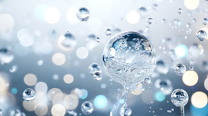 Dynamic water splash, bubbles, ripples, underwater light rays and tranquil ocean views