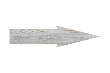 Arrow with wooden texture isolated on white