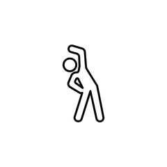 fitness exercise icon, workout in the gym or at home, sport body pose, flexible fit person, athlete thin line symbol on white background