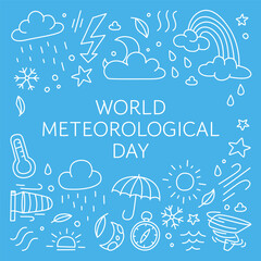 Fototapeta premium World Meteorological Day weather-themed illustration