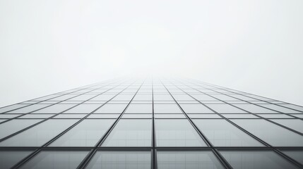Exploring modern architecture urban cityscape building structure foggy atmosphere low angle view minimalism