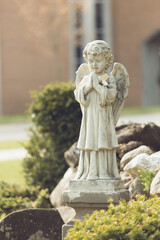 Obraz premium Guardian Angel Religious Catholic Statue Prayer Garden
