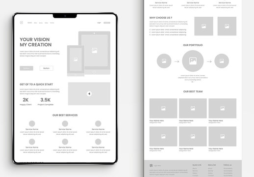 Digital Agency Wireframe Email Newsletter Layout
