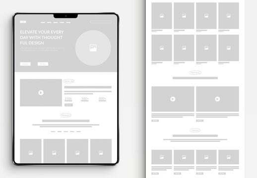 Company Portfolio Wireframe Email Newsletter Template Design