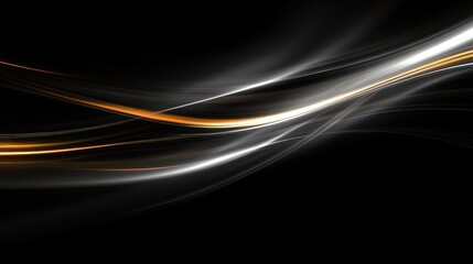 Abstract background with glowing orange and white lines on black.