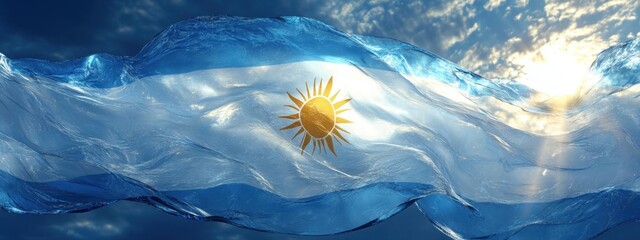 Argentina Flag Waving in the Sky: A Stunning Visual Representation of Argentinian Patriotism
