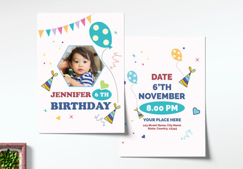 Birthday Party Flyer Layout Template