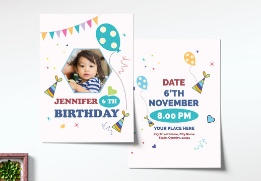 Birthday Party Flyer Layout Template
