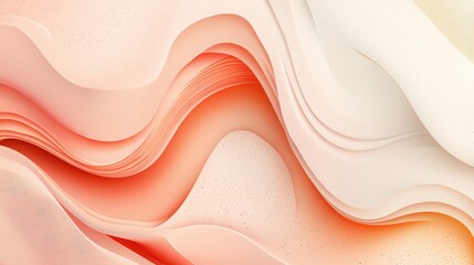 Obraz premium Elegant Abstract Peach and White Wavy Layers with Subtle Texture Details