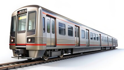 Naklejka premium Modern Electric Multiple Unit Train on White Background