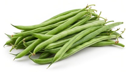 Fototapeta premium Green Beans on White Background