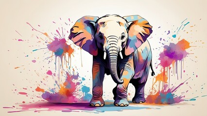 Watercolor elephant illustration