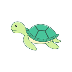 sea turtle cute vector with white background