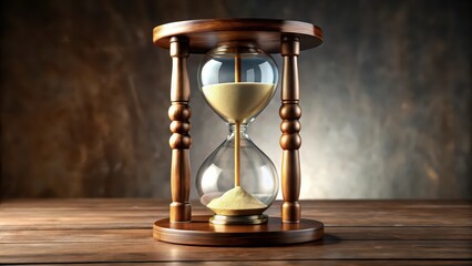 Hourglass on Wooden Surface