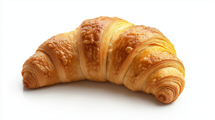 delicious baked  french croissant for breakfast isolated on white background 