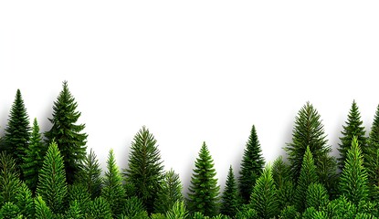 Lush Green Evergreen Forest Background for Nature and Outdoors Themes