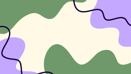 Aesthetic background vector illustration with pastel green purple waves suitable for presentation templates