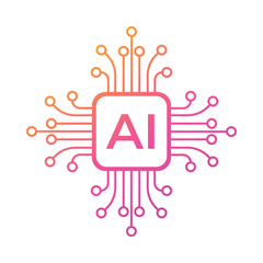 Artificial intelligence abstract background, AI chipset on circuit board. Technology concept design, Machine learning and generate by chip, Vector illustration for banner and web template.