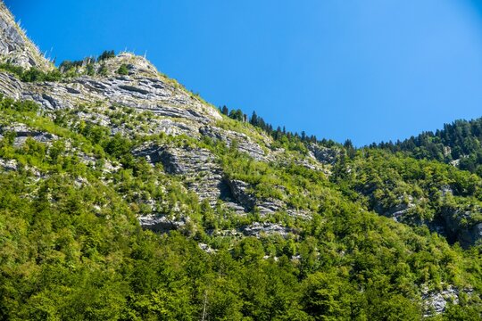 Alp mountain hill with blue sky