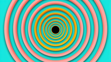 Naklejka premium Colorful Abstract Circles Creating a Hypnotic Spiral Pattern on a Vibrant Background