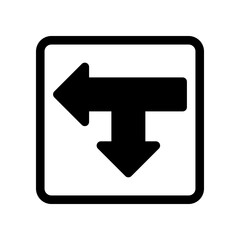 Obraz premium Two-Way Direction Arrow Symbol in Black and White