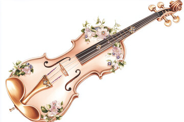 Obraz premium violin isolated on white background