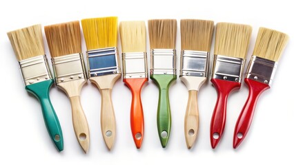 Paintbrushes on White Background